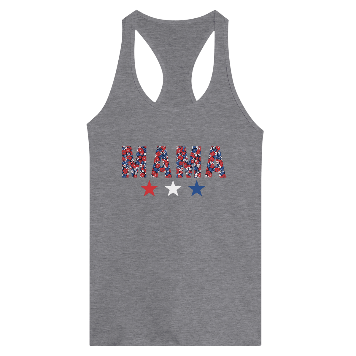 MAMA Fourth of July Graphic Women's Ideal Racerback Tank - Little Boss Society Co