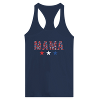 Load image into Gallery viewer, MAMA Fourth of July Graphic Women's Ideal Racerback Tank - Little Boss Society Co
