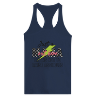 Load image into Gallery viewer, Just a MAMA Out Here Trying Not to Raise Assholes clothing - Women's Ideal Racerback Tank - Little Boss Society Co