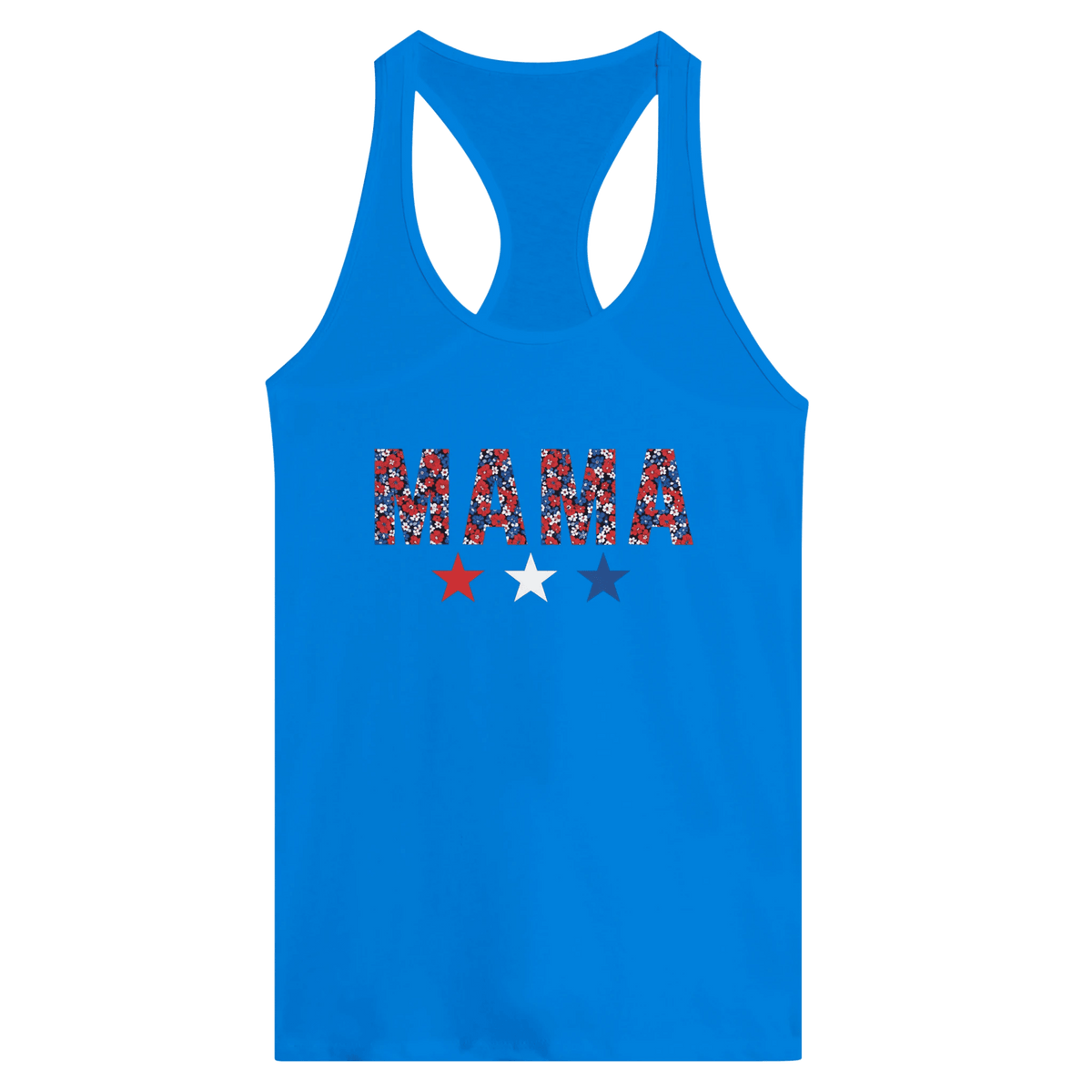 MAMA Fourth of July Graphic Women's Ideal Racerback Tank - Little Boss Society Co
