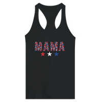 Load image into Gallery viewer, MAMA Fourth of July Graphic Women's Ideal Racerback Tank - Little Boss Society Co